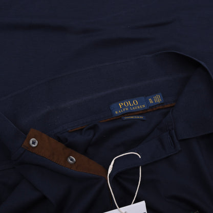 Polo Ralph Lauren Langarm-Polohemd Größe XL Custom Slim Fit ca. 64cm – Marineblau