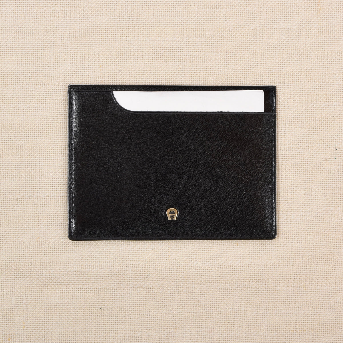NOS Etienne Aigner Leather Notepad Business Card Holder - Black