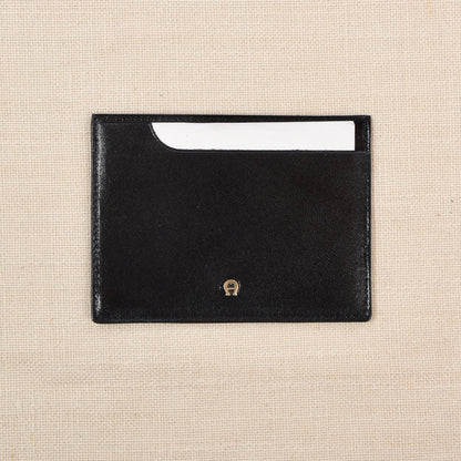 NOS Etienne Aigner Leather Notepad Business Card Holder - Black