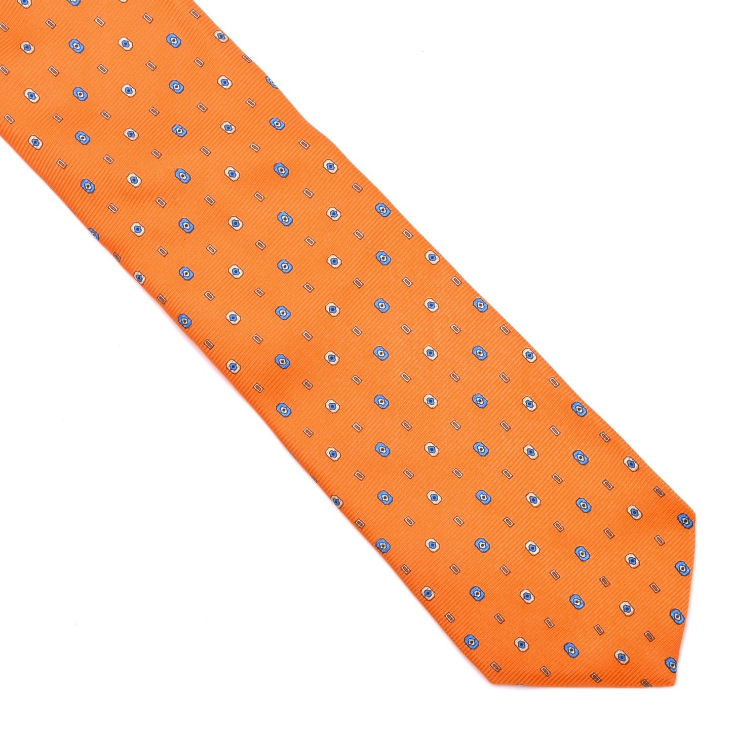 Cadè Milano Seidenkrawatte ca. 145.5cm/9cm - Orange Gemustert