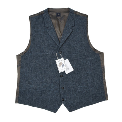 Barutti Harris Tweed Waistcoat/Vest Size 28/S46 Chest ca. 59.5cm - Blue