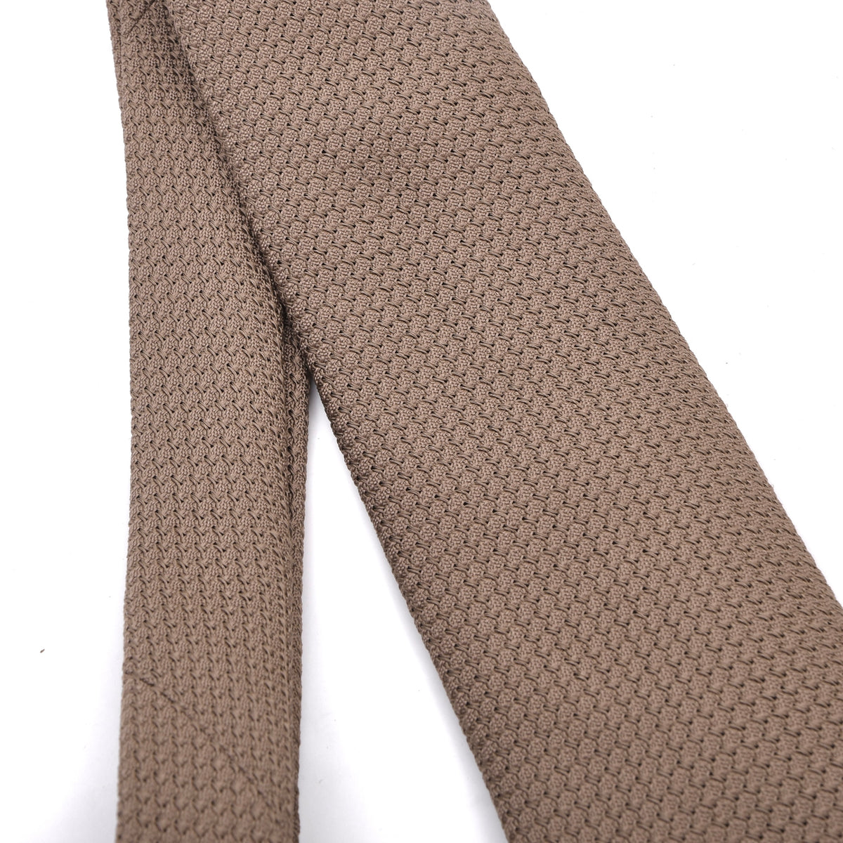 Classic Genadine Grossa Silk Tie Made in Italy - Tan