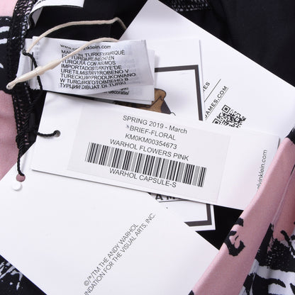Neu mit Etikett: Andy Warhol x Calvin Klein Badehose, Größe M – Pink Hibiscus