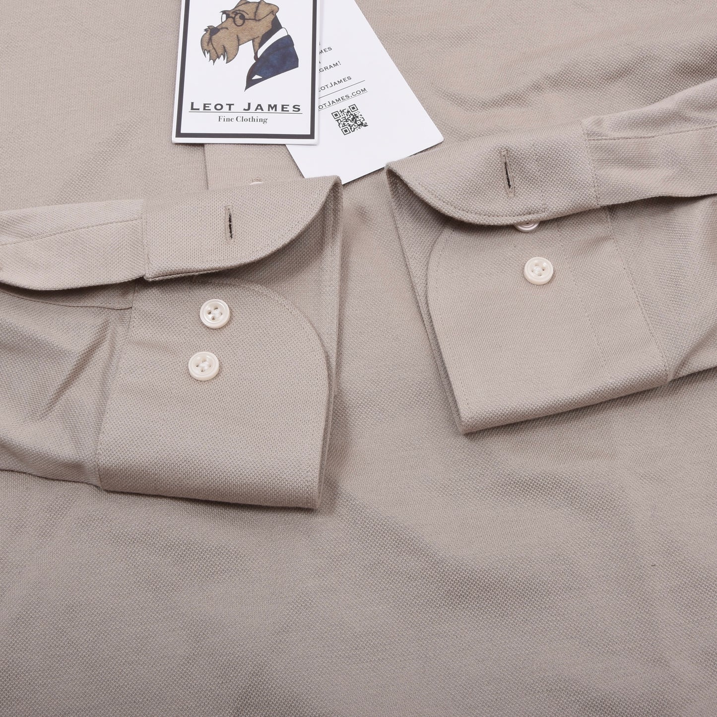 SuitSupply Cotton Popover Shirt Size 39/40 Extra Slim - Beige/Tan