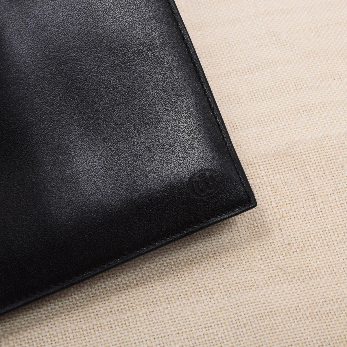 NOS Creation Weiss Leder Reisebrieftasche - Schwarz