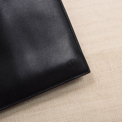 NOS Creation Weiss Leder Reisebrieftasche - Schwarz
