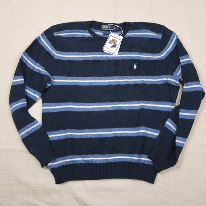 Polo Ralph Lauren Baumwolle Pullover Gr. L - Blau gestreift