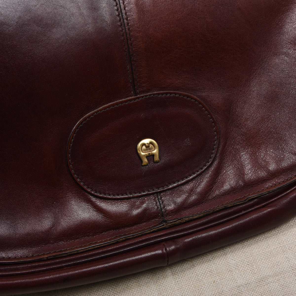 Vintage Etienne Aigner Leather Crossbody Bag - Burgundy