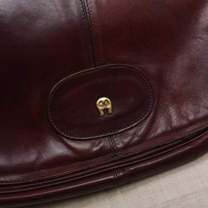 Vintage Etienne Aigner Leather Crossbody Bag - Burgundy