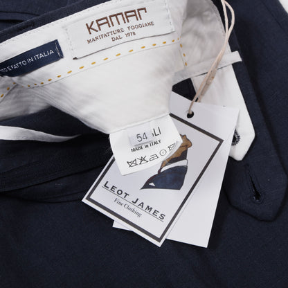 Kamar Leinenhose Größe 54 ca. 47cm Made in Italy - Marineblau