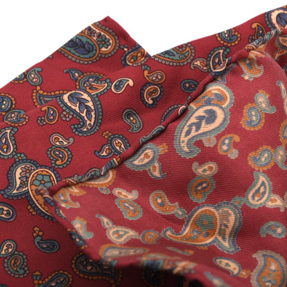 Classic Seide Einstecktuch 30,5 cm Made in England - Rot Paisley