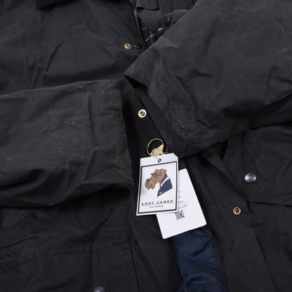 Hamilton Exclusive Waxed Jacket Size XXL Chest 79.5cm Made in England - Navy Blue