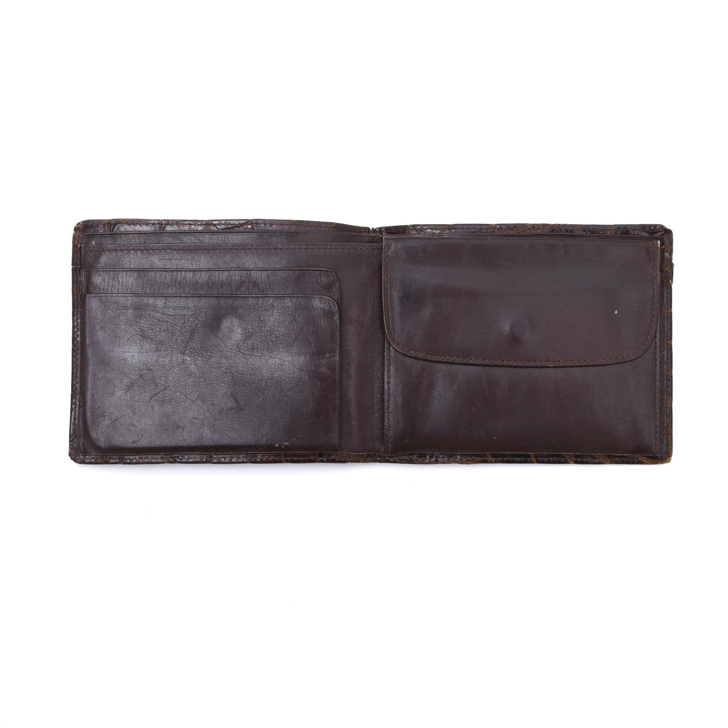 Klassisches Vintage Portemonnaie aus exotischem Leder - Braun