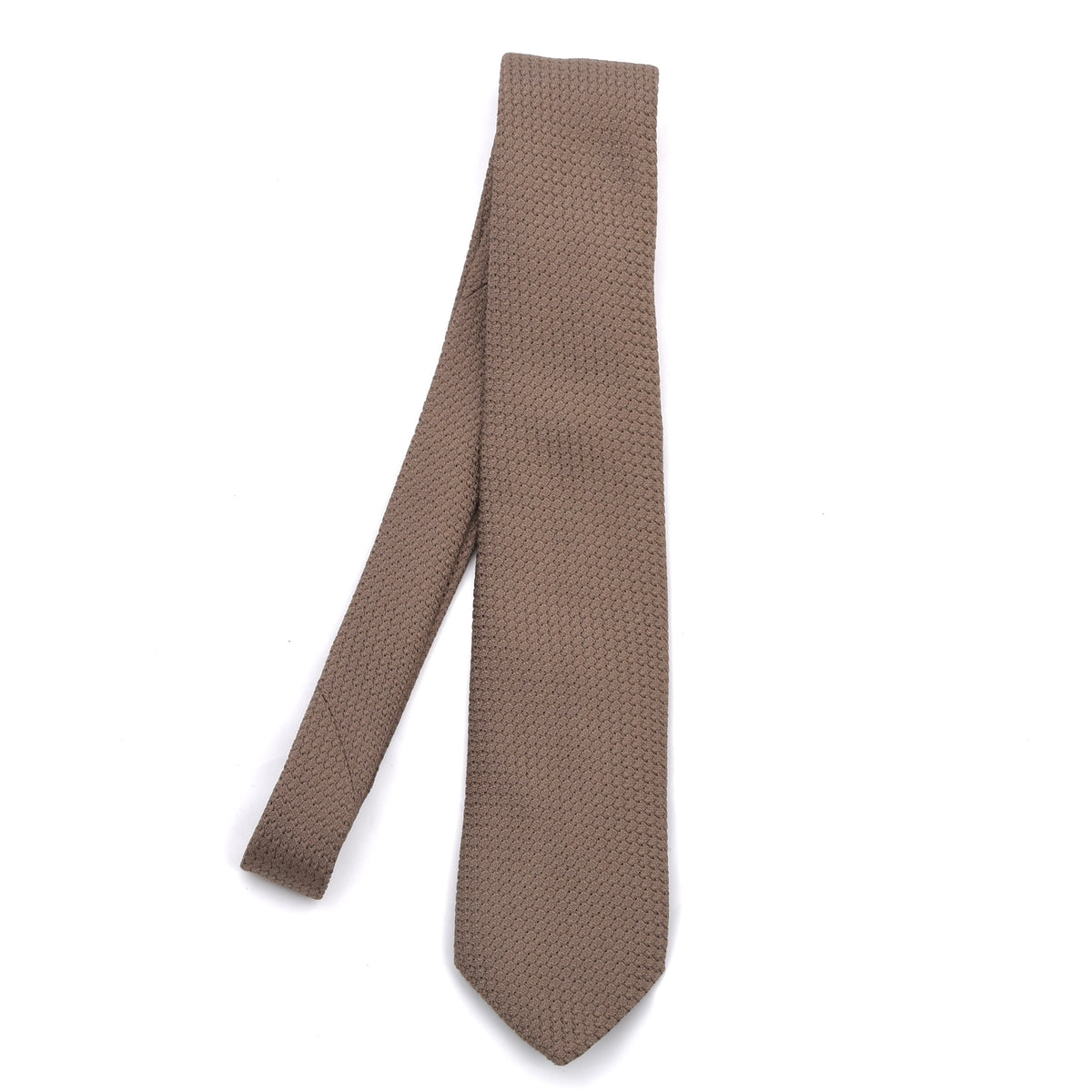 Classic Genadine Grossa Silk Tie Made in Italy - Tan