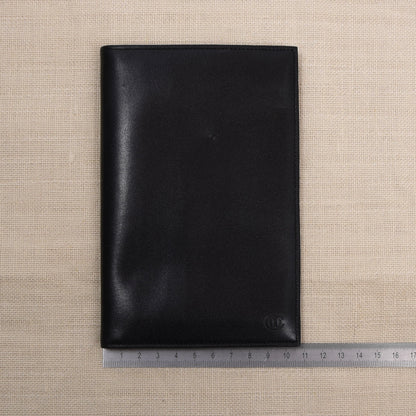 NOS Creation Weiss Leder Reisebrieftasche - Schwarz
