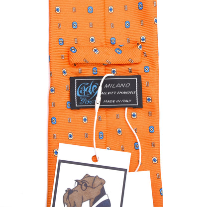 Cadè Milano Seidenkrawatte ca. 145.5cm/9cm - Orange Gemustert