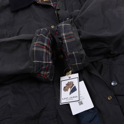 Hamilton Exclusive Waxed Jacket Size XXL Chest 79.5cm Made in England - Navy Blue