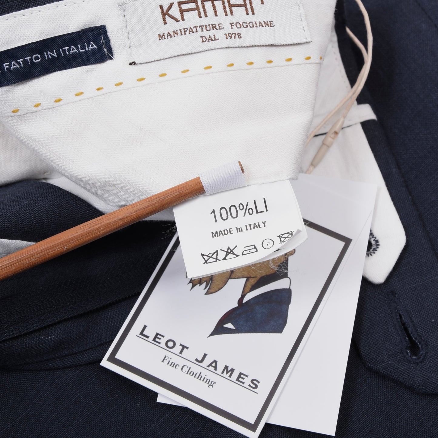 Kamar Leinenhose Größe 54 ca. 47cm Made in Italy - Marineblau
