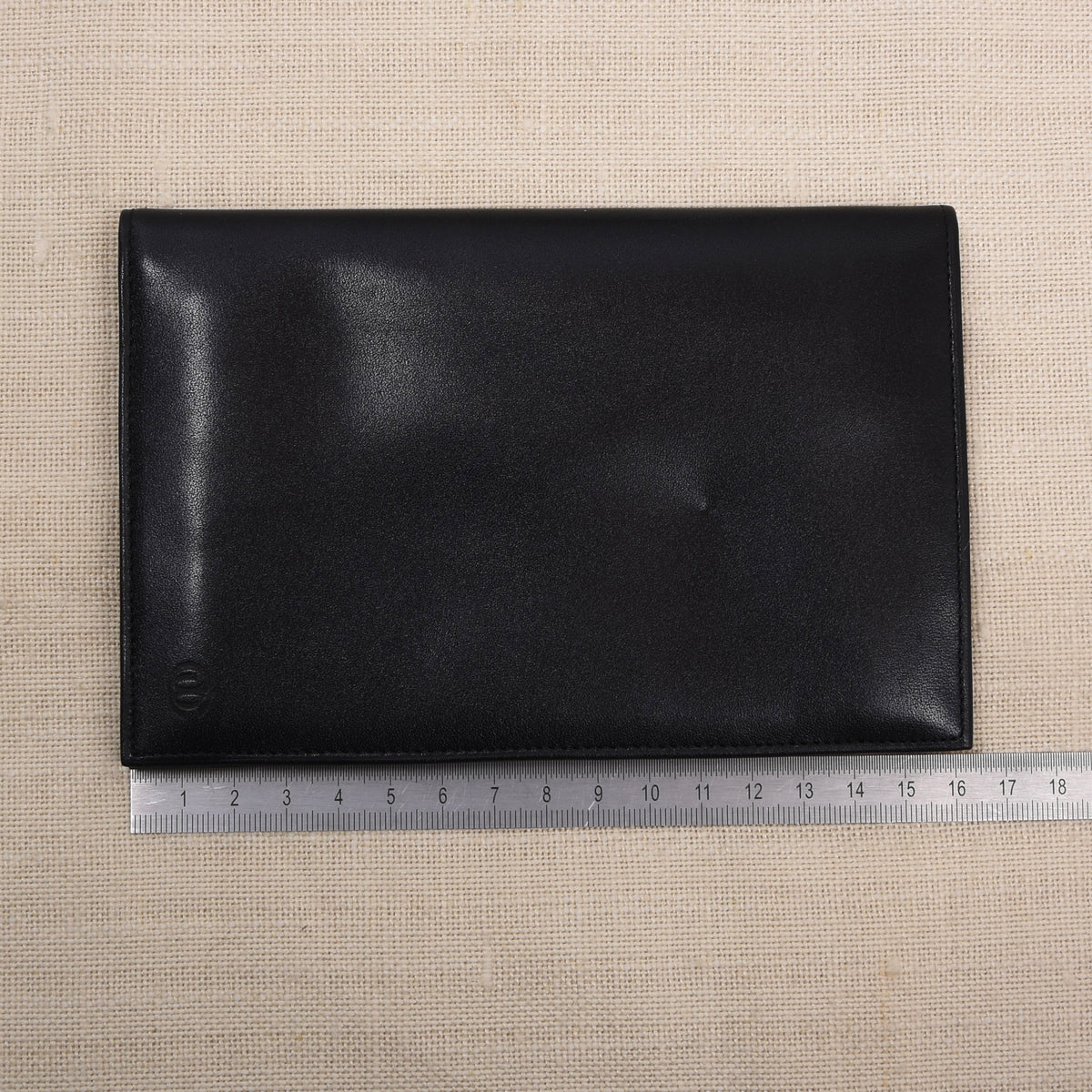 NOS Creation Weiss Leder Reisebrieftasche - Schwarz
