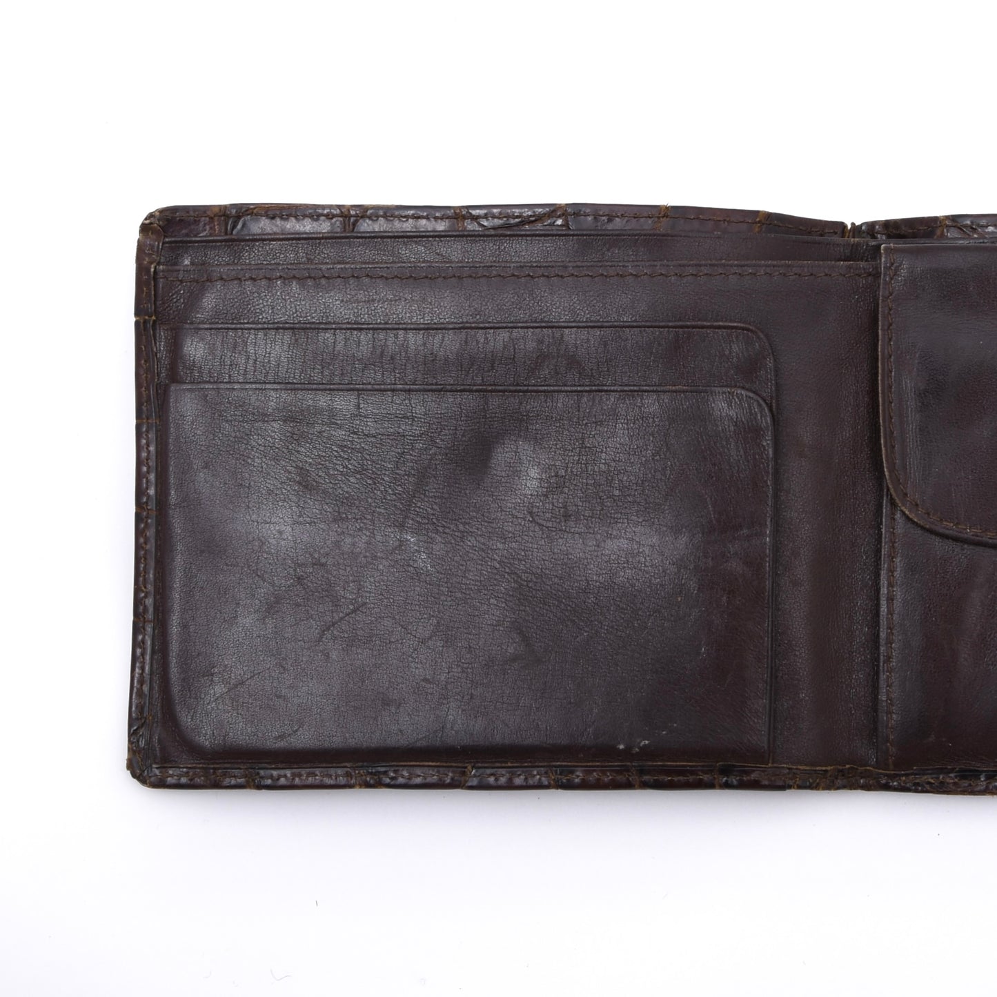 Klassisches Vintage Portemonnaie aus exotischem Leder - Braun