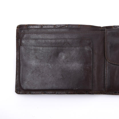 Klassisches Vintage Portemonnaie aus exotischem Leder - Braun