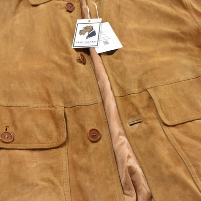 Paul & Shark Suede Leather Blouson Jacket Size L Chest ca. 62cm - Tan