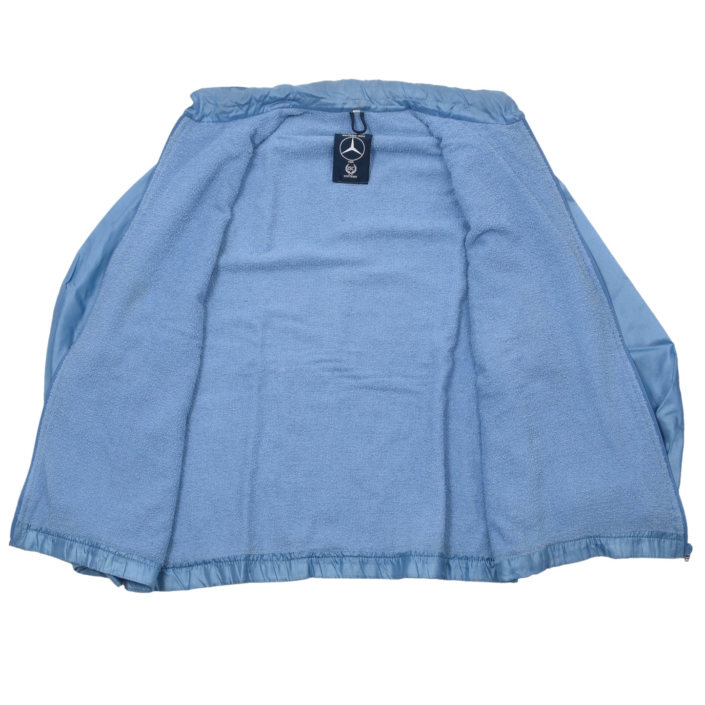 Vintage Mercedes-Benz Nylonjacke mit Frottee-Futter Größe 50 ca. 58cm - Hellblau