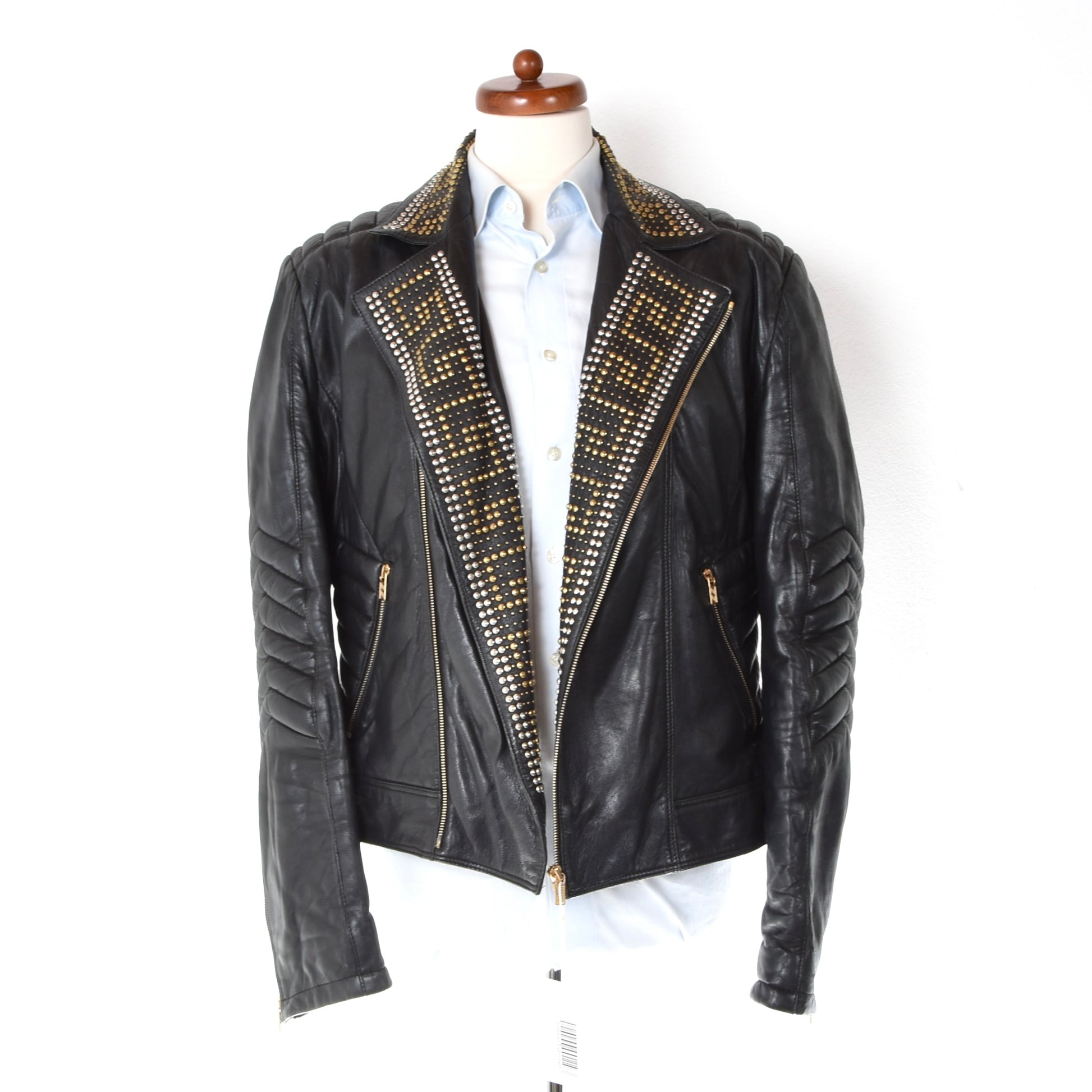 Versace x H&M Studded Leather Jacket Size L Black