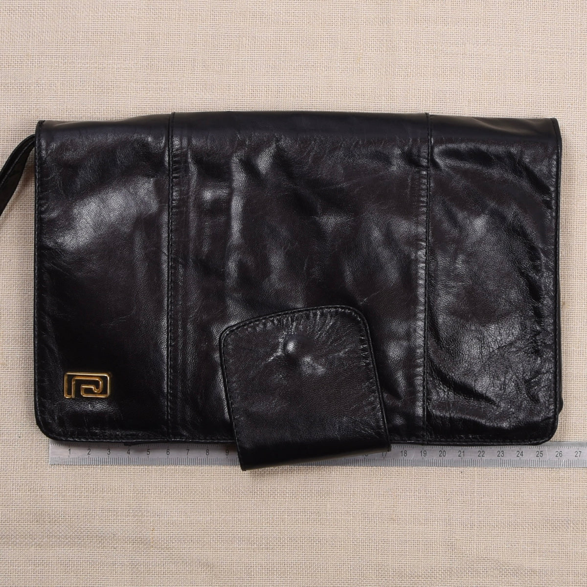 NOS Pierre Cardin Butter-Soft Leather Travel Pouch ca. 26cm - Black