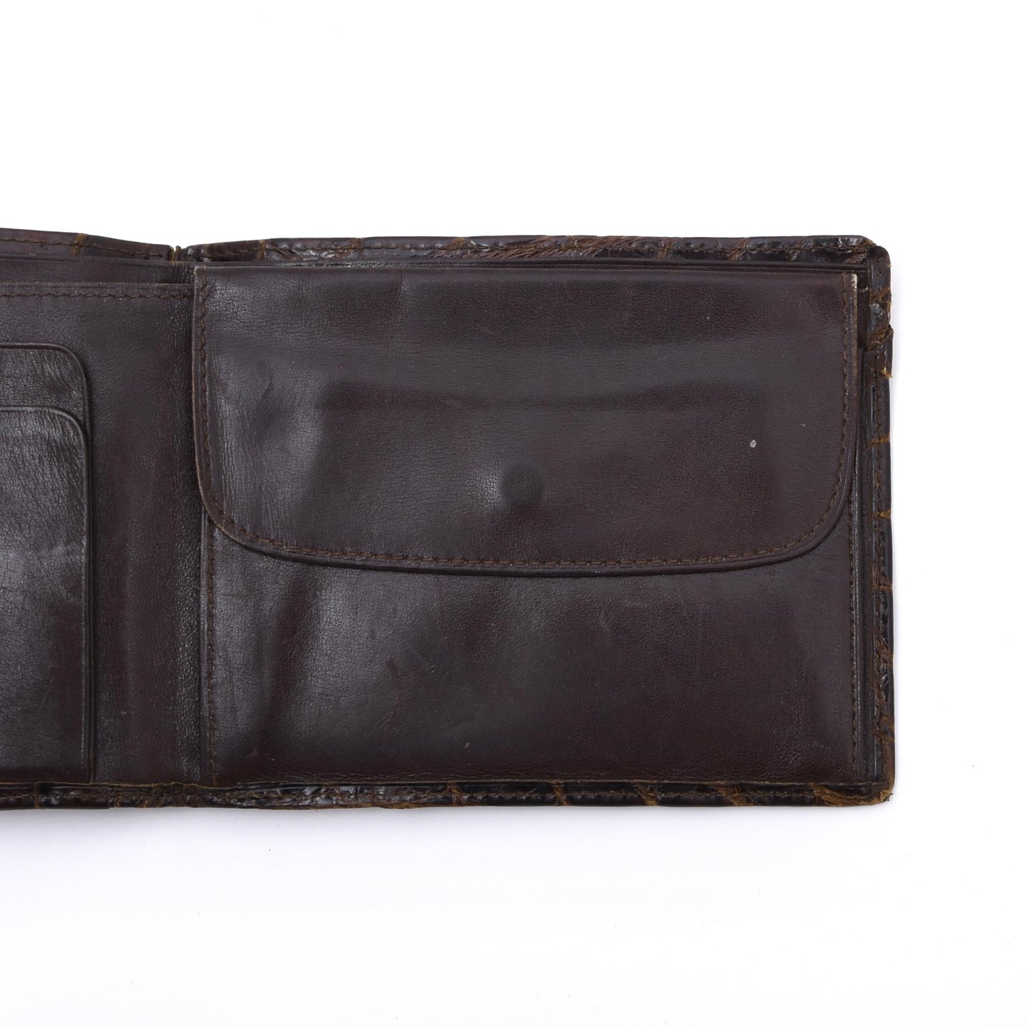 Klassisches Vintage Portemonnaie aus exotischem Leder - Braun