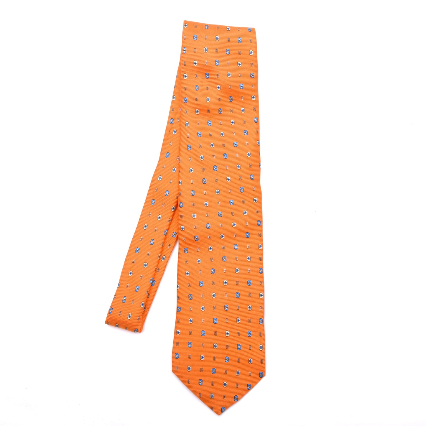Cadè Milano Seidenkrawatte ca. 145.5cm/9cm - Orange Gemustert