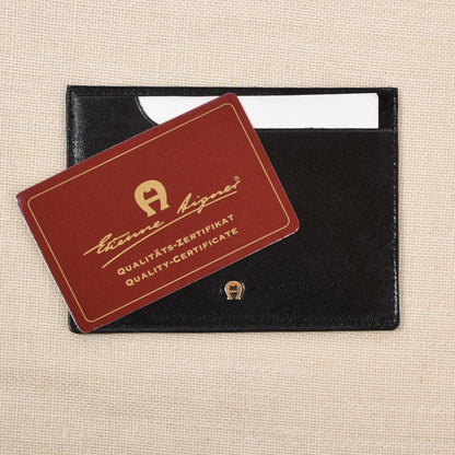 NOS Etienne Aigner Leather Notepad Business Card Holder - Black