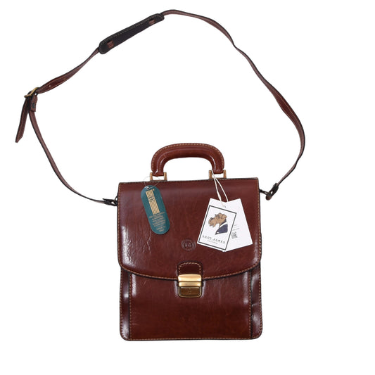 NWT Giudi Ledertasche Messenger Bag ca. 26cm - Dunkelbraun
