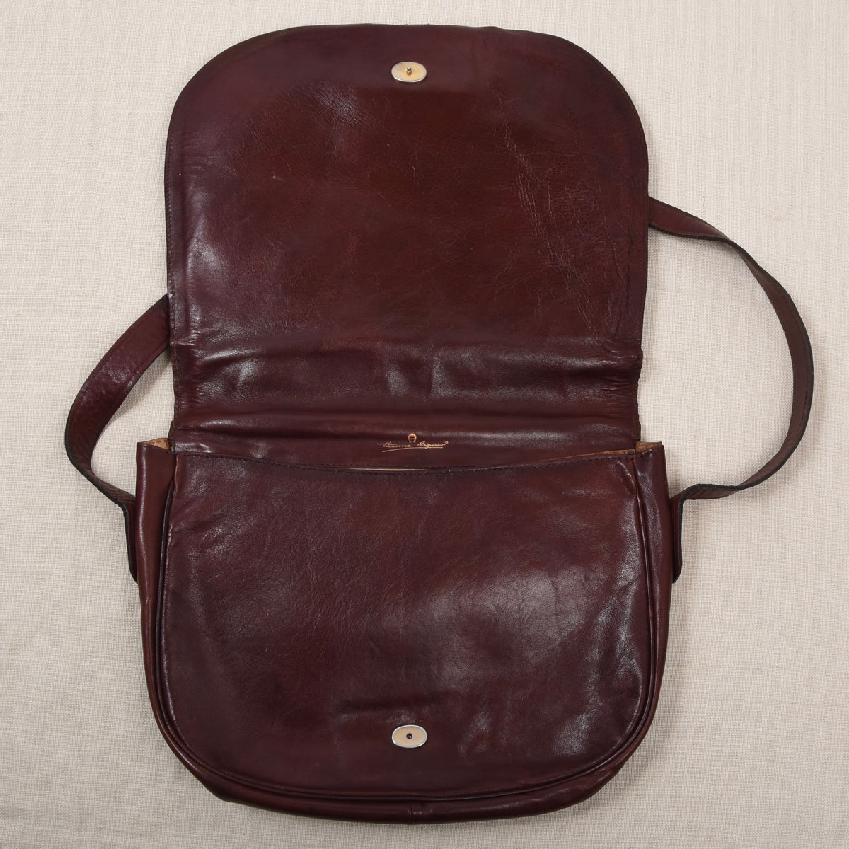Vintage Etienne Aigner Leather Crossbody Bag - Burgundy