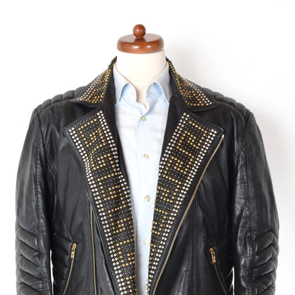 Versace x H&M Studded Leather Jacket Size L - Black