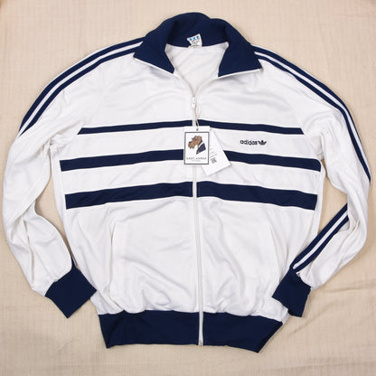 Vintage 1980er Adidas Trainingsanzug Gr. 52 Made in Austria - Marineblau/Weiß