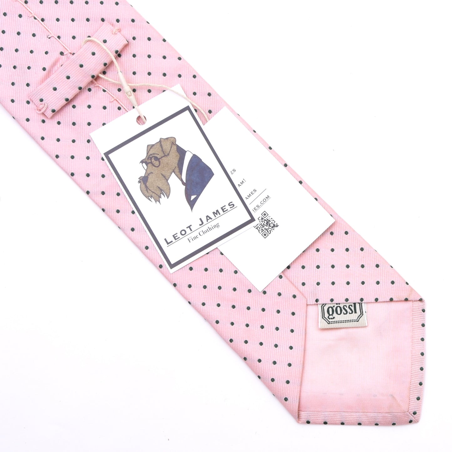 Gössl Silk Tie ca. 145.5cm/9.5cm - Pink Polka Dot