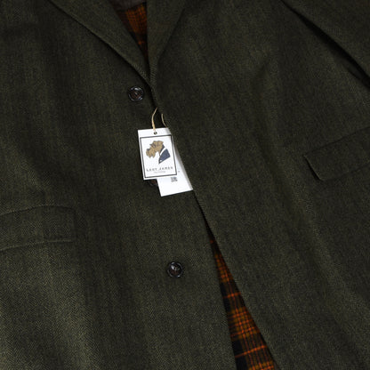 Roberts of Selkirk Tweed Overcoat Size 54 - Forrest Green