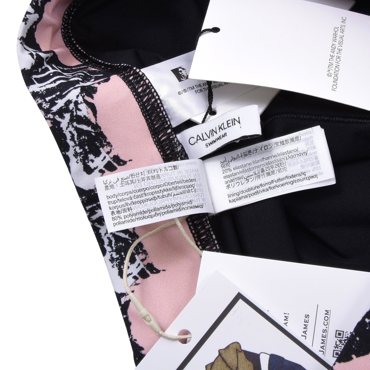 Neue Andy Warhol x Calvin Klein Badeshorts, Größe M – Pink Hibiscus