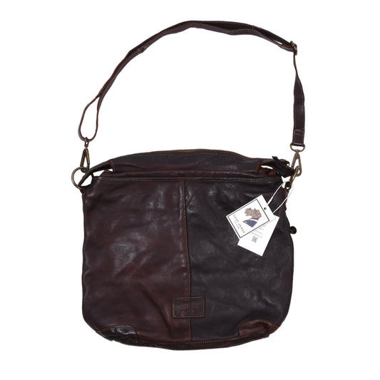 Jack Kinsky Leder Crossbody Bag ca. 40cm - Braun
