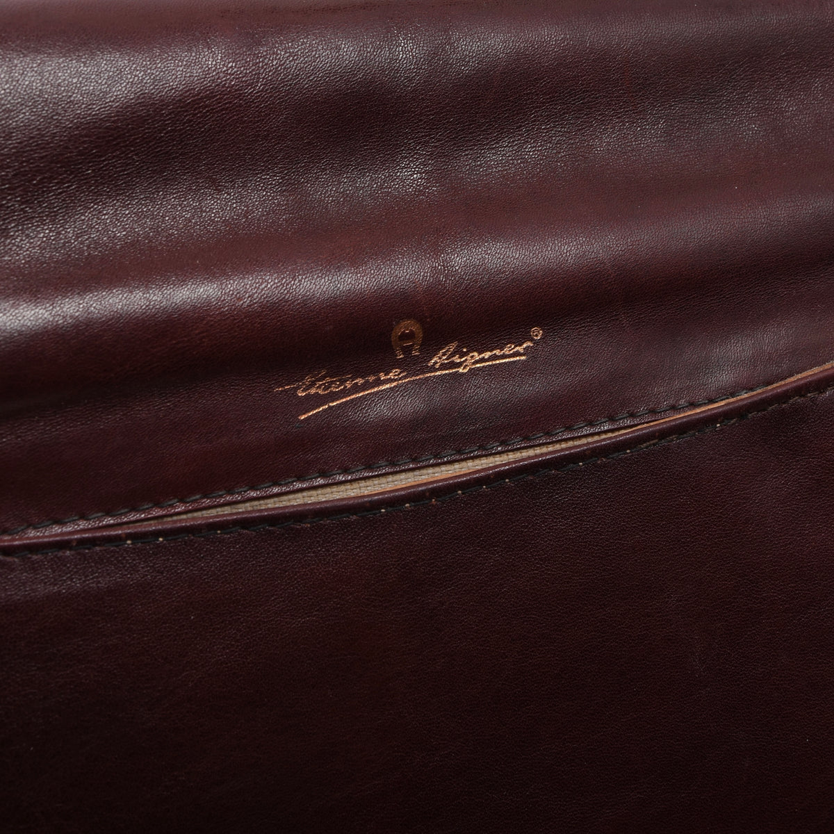 Vintage Etienne Aigner Leather Crossbody Bag - Burgundy