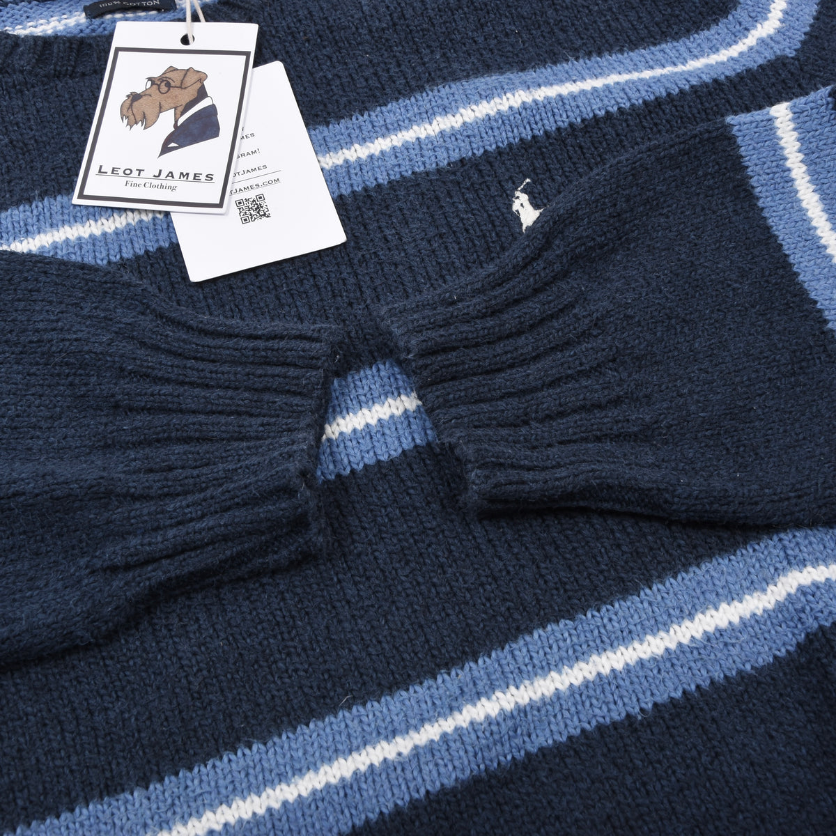 Polo Ralph Lauren Baumwolle Pullover Gr. L - Blau gestreift