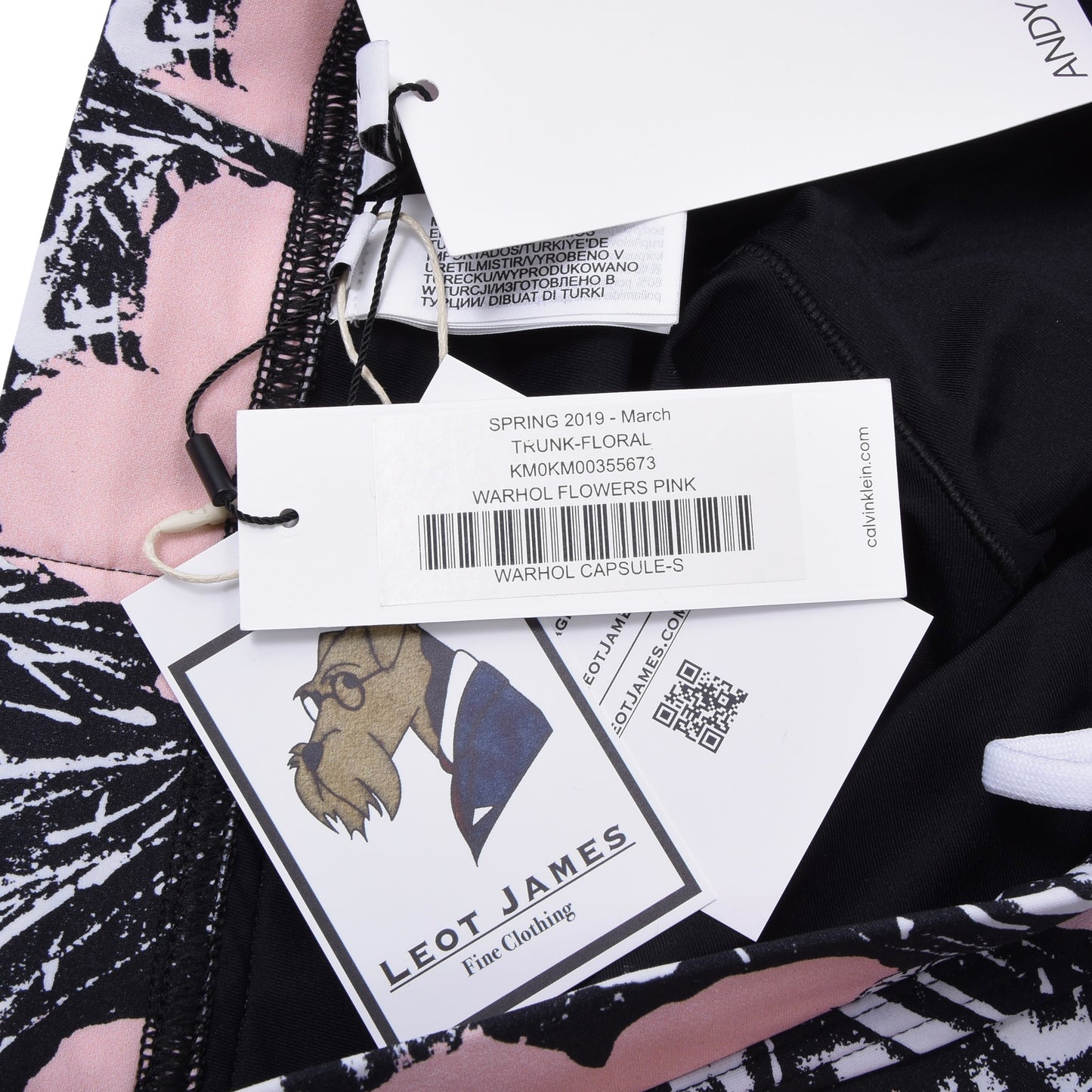 Neue Andy Warhol x Calvin Klein Badeshorts, Größe M – Pink Hibiscus