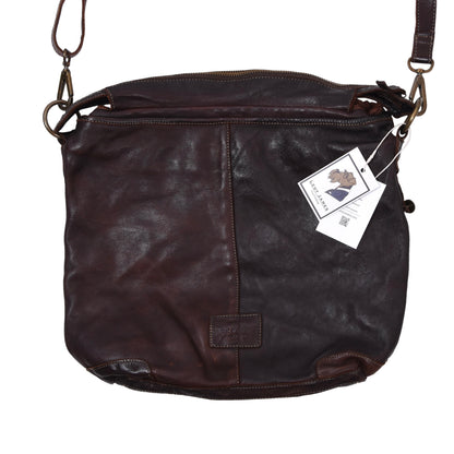Jack Kinsky Leder Crossbody Bag ca. 40cm - Braun