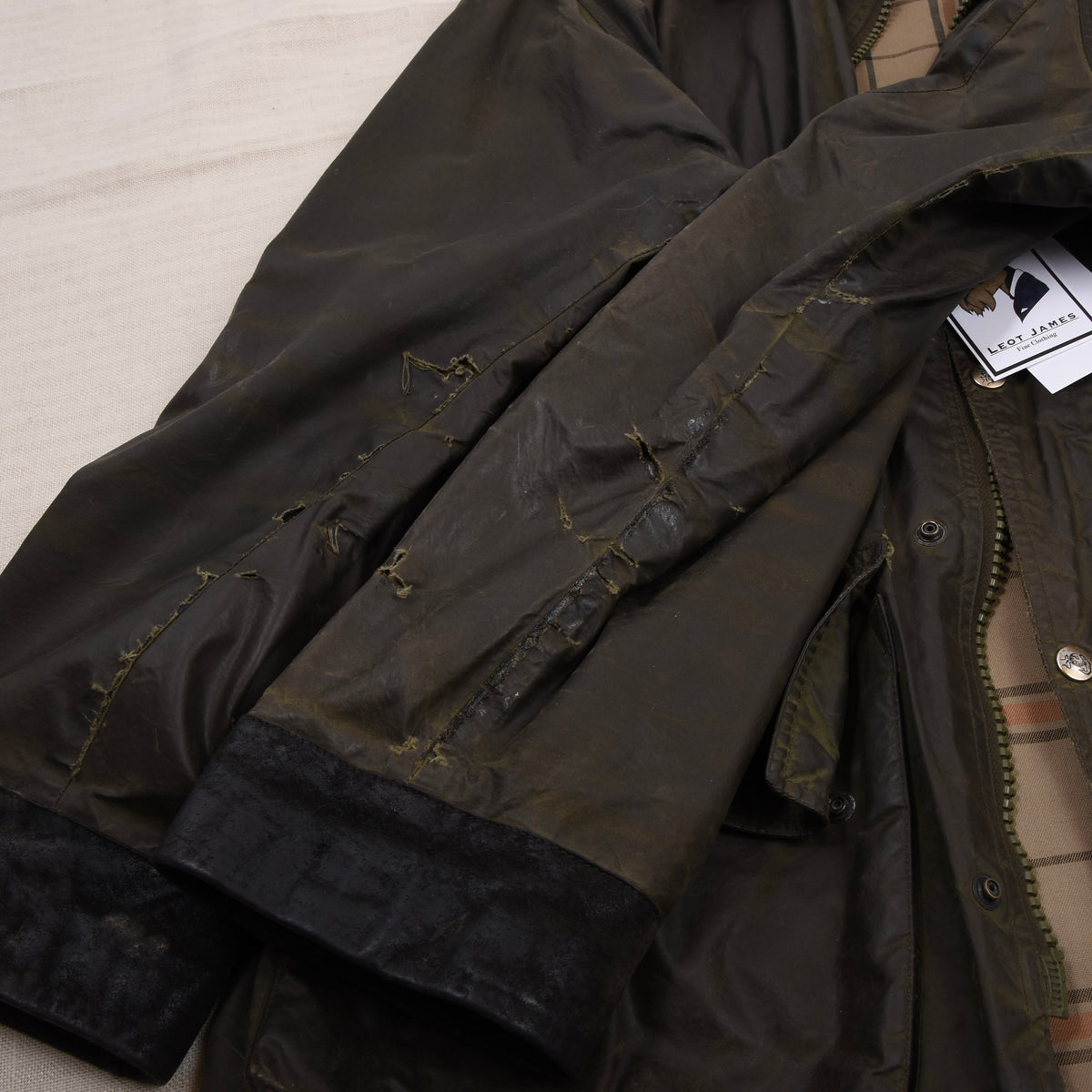 Vintage L'esquimau International Waxedjacke Made in France Gr. 52 - Grün
