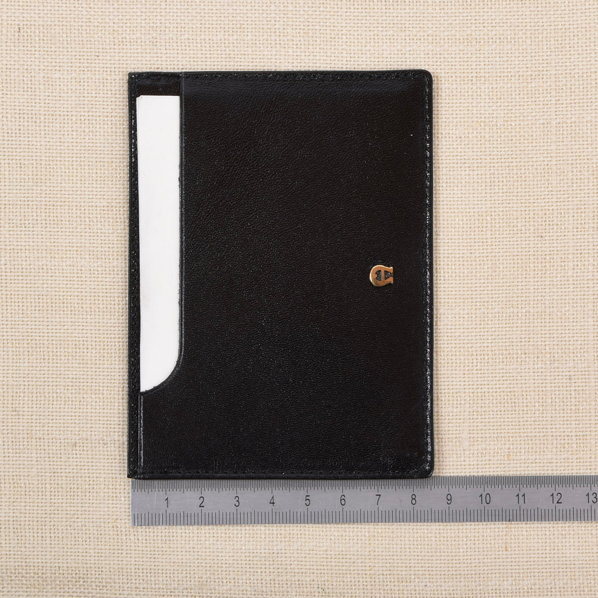 NOS Etienne Aigner Leather Notepad Business Card Holder - Black