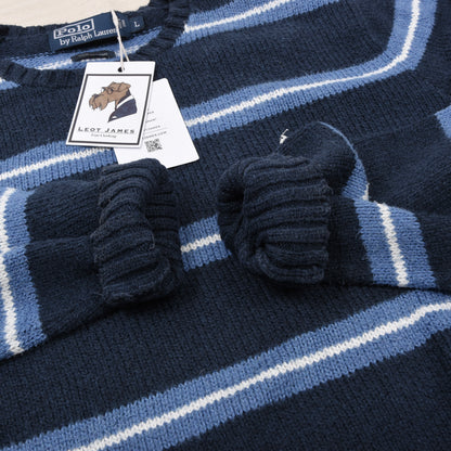 Polo Ralph Lauren Baumwolle Pullover Gr. L - Blau gestreift