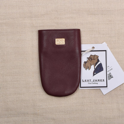 NOS Becker Handmade Leder Schlüsselanhänger - Burgunderrot