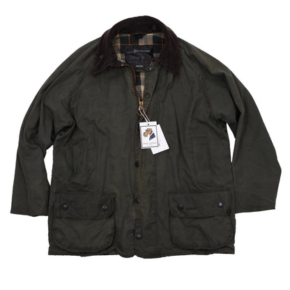 Barbour Beaufort Waxed Jacket Size 42 Chest ca. 61cm - Green