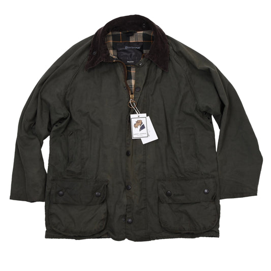 Barbour Beaufort Waxed Jacket Size 42 Chest ca. 61cm - Green